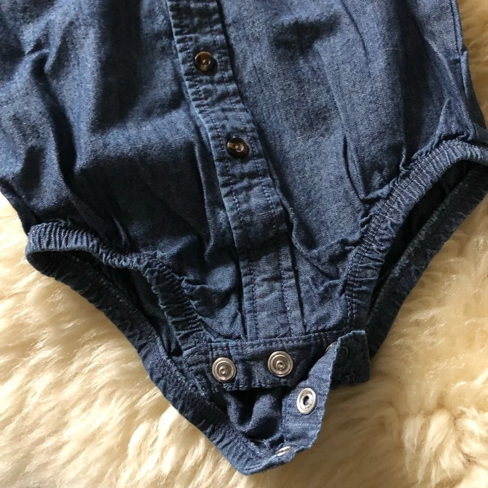 Carters denim long sleeve onesie